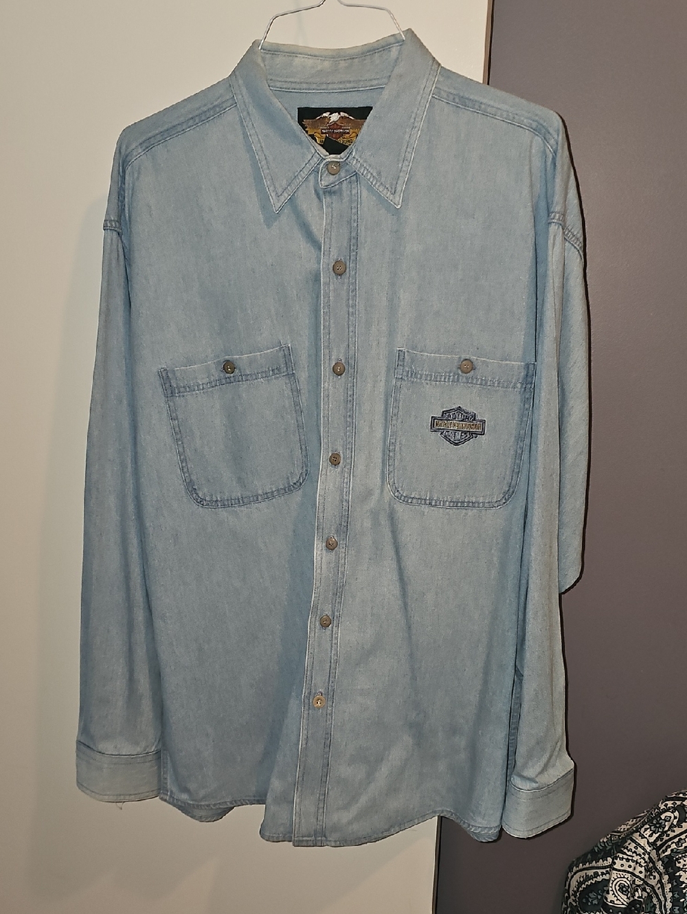 Harley-Davidson Light Blue Denim Work Shirt